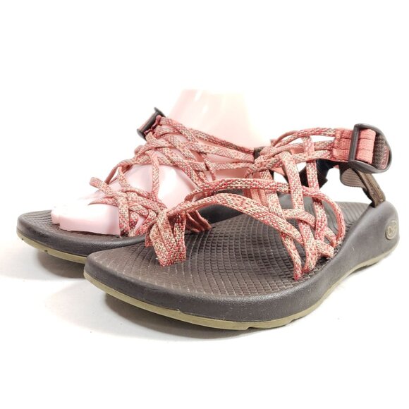 Chaco Womens Z/1 Classic Webbing Sandals Size 9 Pink/Brown Adjustable Straps - Picture 2 of 10